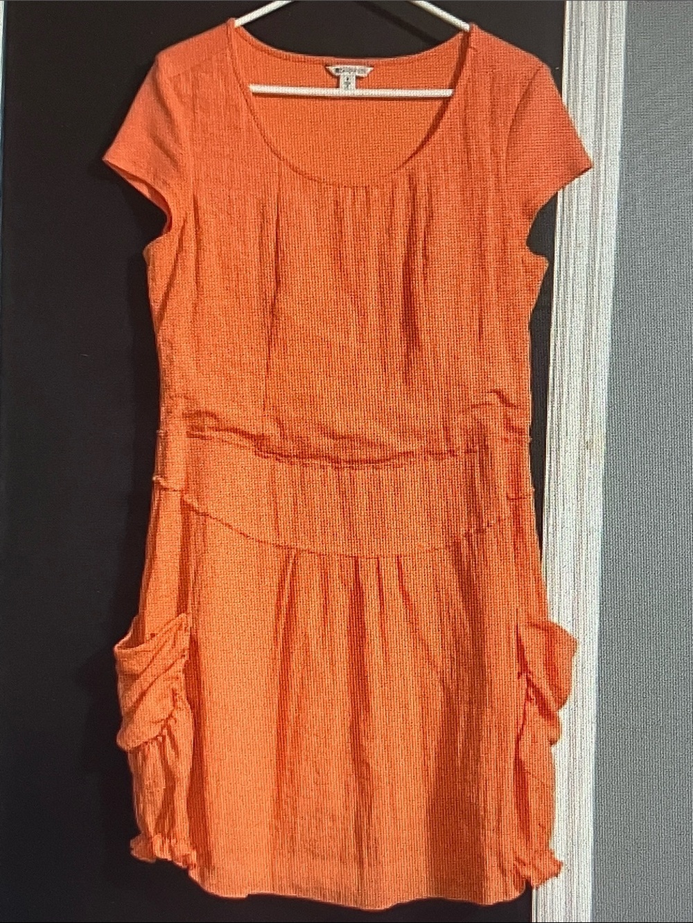 SPANNER Orange Mini Dress with Pockets